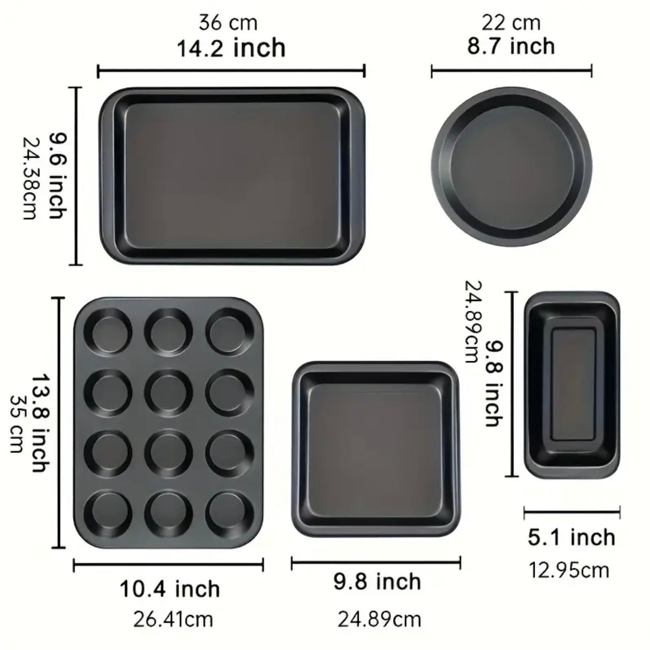 Zenora 5-Piece Non-Stick Baking Pan Set