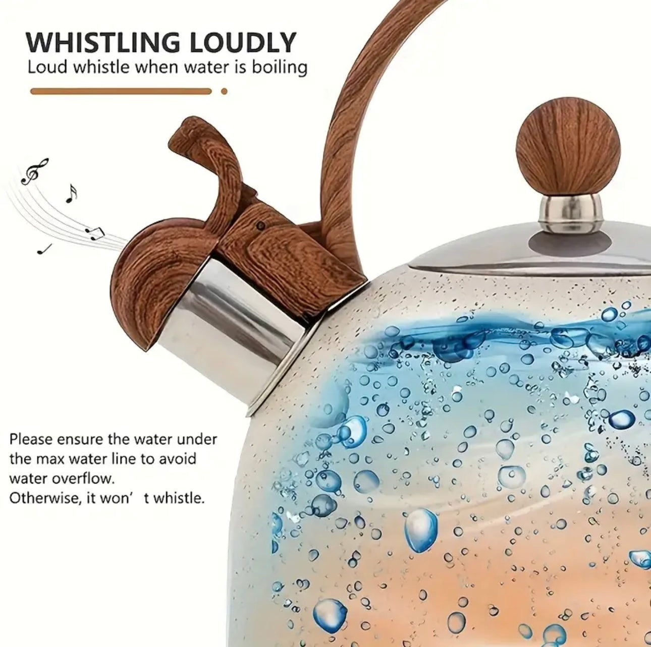 Zenora 2.5L Stainless Steel Whistling Kettle