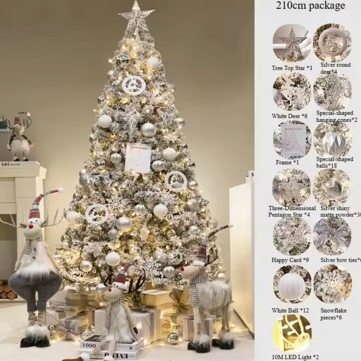 Zenora Luxury Encrypted Snowfall Christmas Tree with Decoration Package