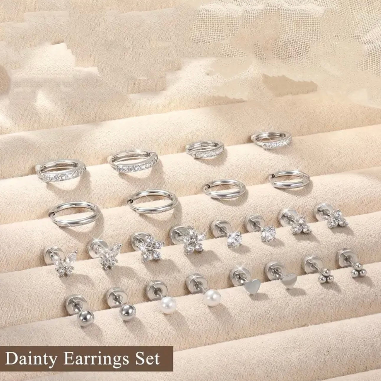 12 Pairs Unisex 316L Stainless Steel Earring Set