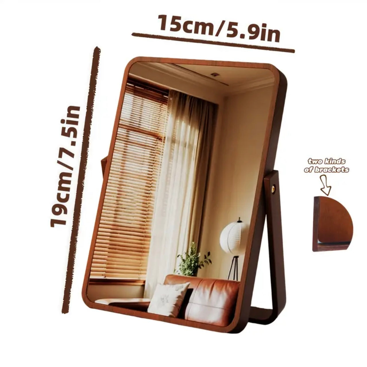 Zenora Natural Bamboo Wood Full-Length Foldable Mirror