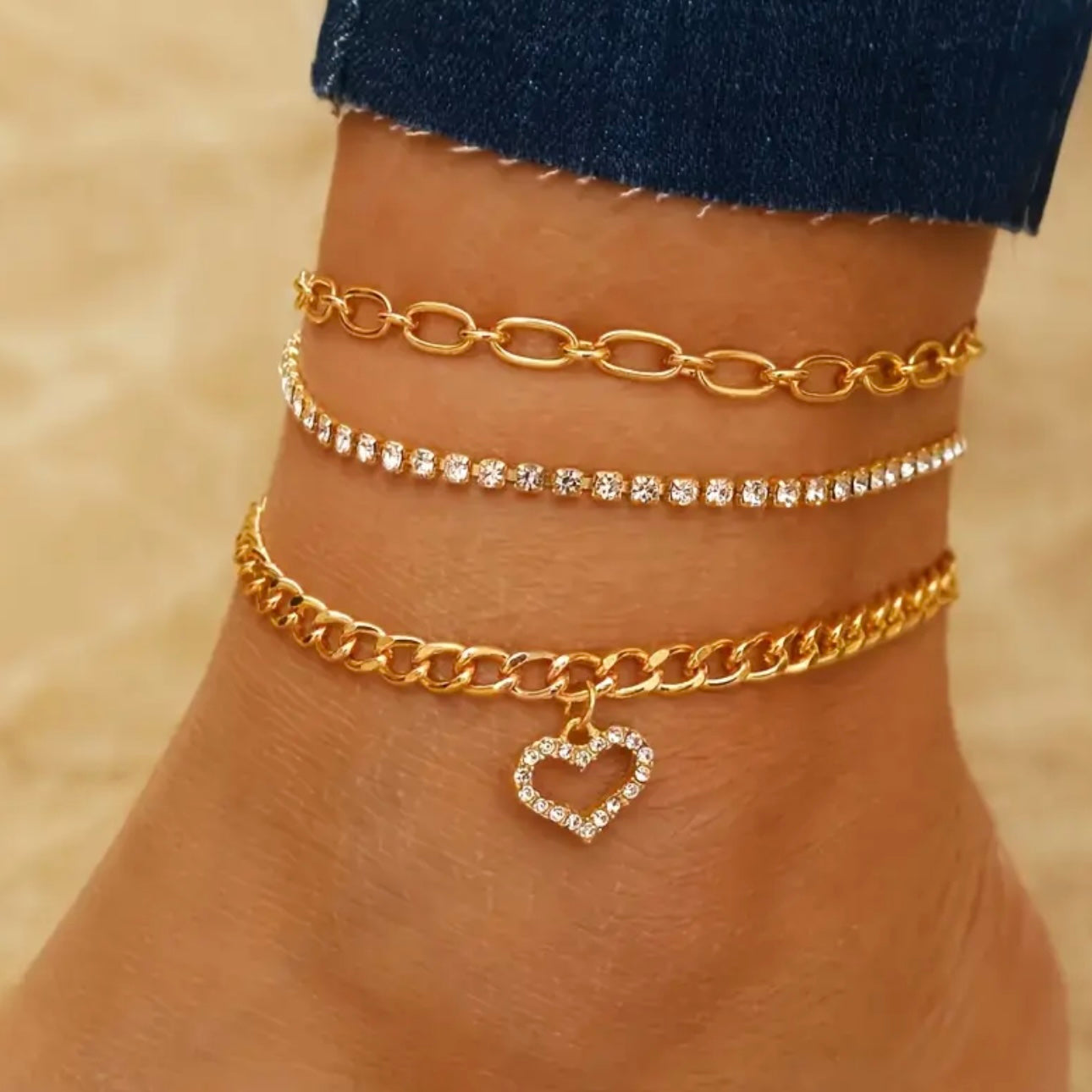 Celeste Boho 38pcs Multi-Layered Ankle Chain Set