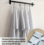 Zenora 4-Piece Black & White Striped Kitchen Towel Set