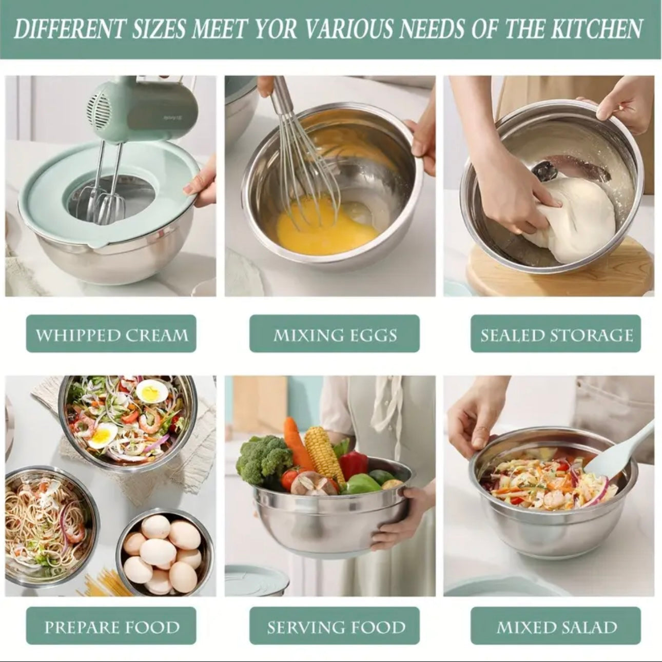 Zenora 29pcs Stainless Steel Mixing Bowl Set