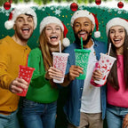 Zenora 5-Piece Reusable Christmas Coffee Cup Set with Lids