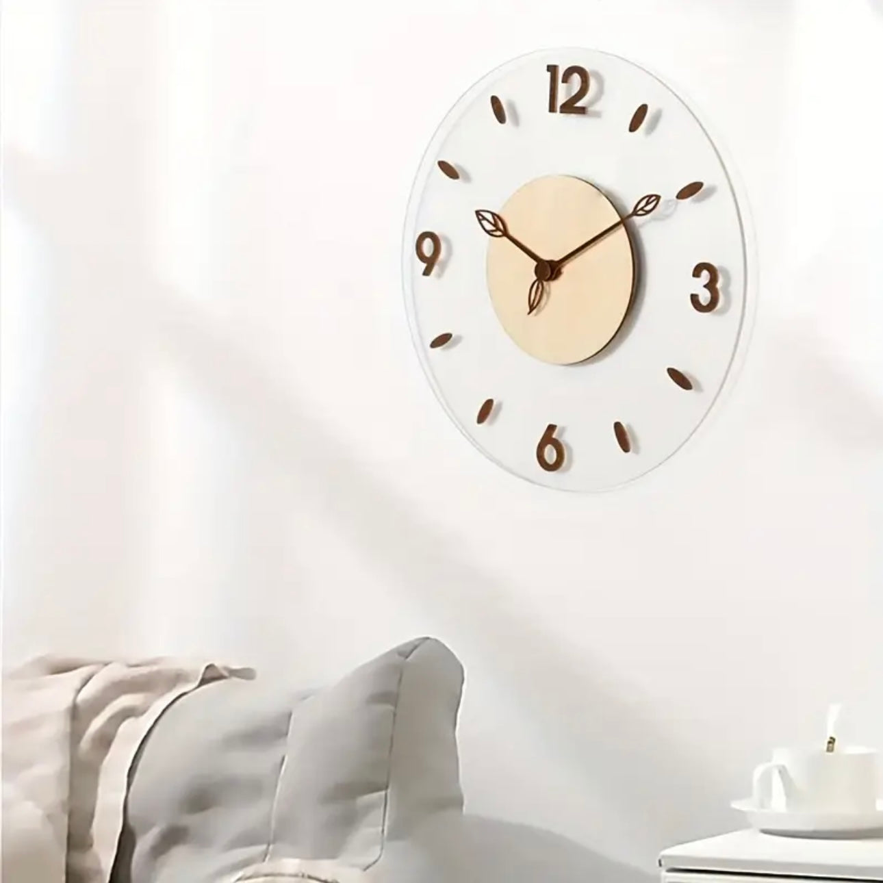 Zenora Glowtick Modern Minimalist Silent Wall Clock