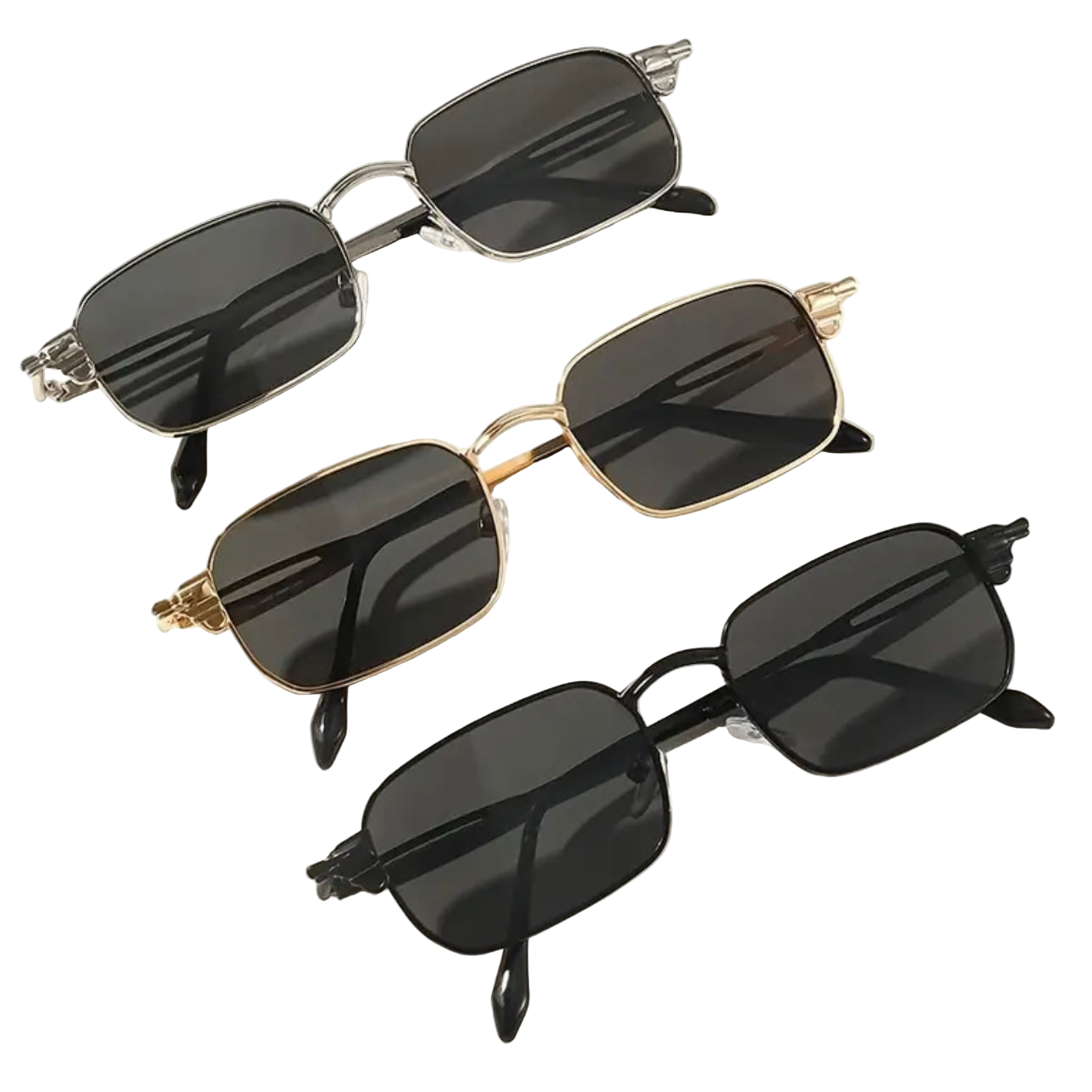 3 Pairs of Men’s Metal Punk-Style Fashion Glasses