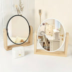 Zenora Elegant Wooden Frame Double-Sided Makeup Mirror