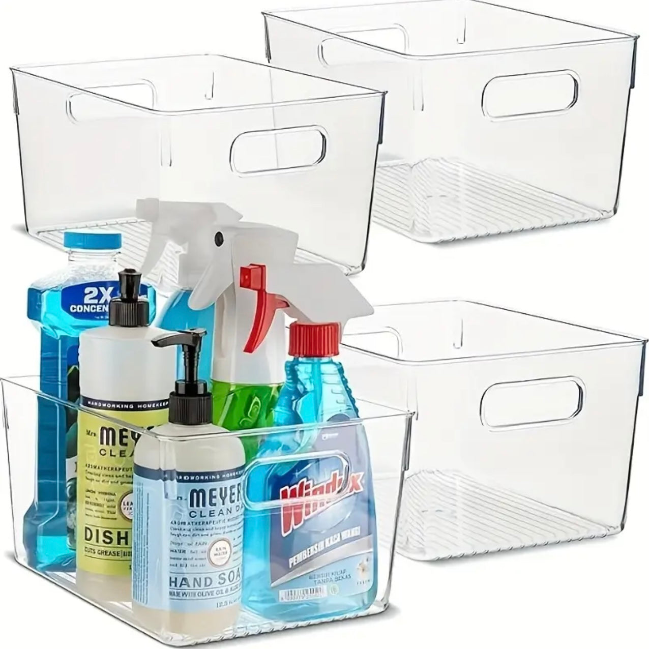 Zenora 4pcs Clear Drawer Organizer Bins