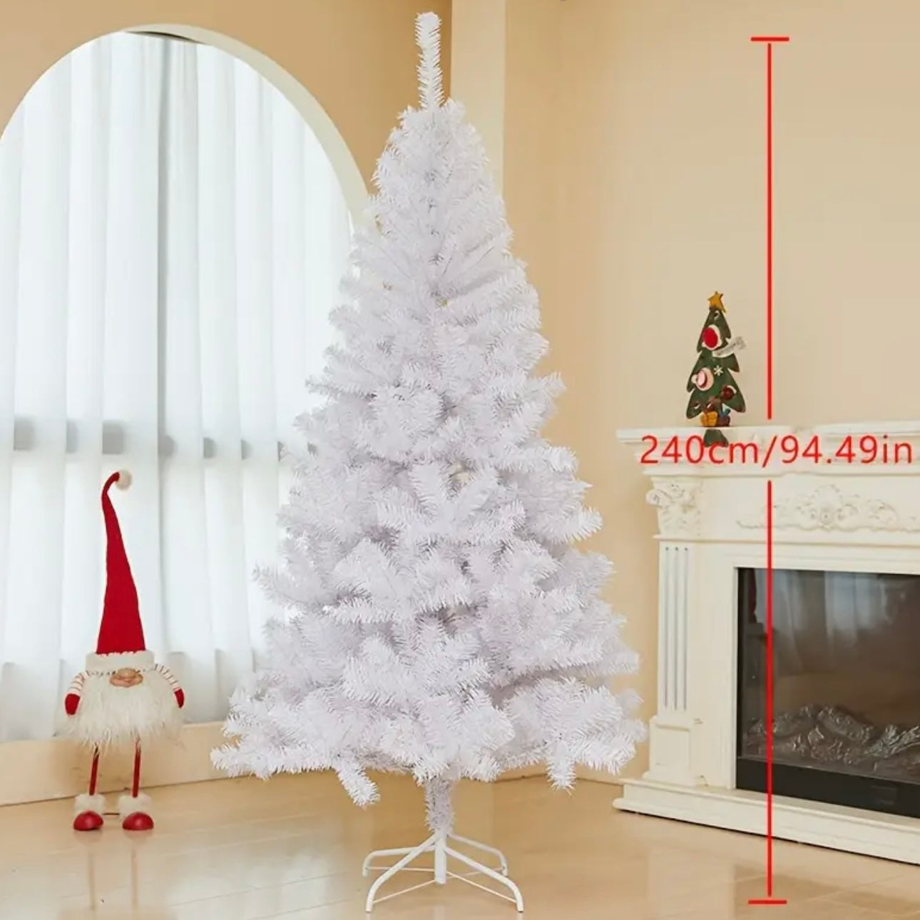 Zenora White Artificial Christmas Tree with Metal Stand