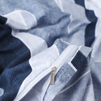 Zenora 3-Piece Carlo Deep Blue Letter Print Comforter Cover Set