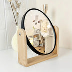 Zenora Elegant Wooden Frame Double-Sided Makeup Mirror