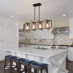 Zenora Adjustable Matte Black Kitchen Island Pendant Light