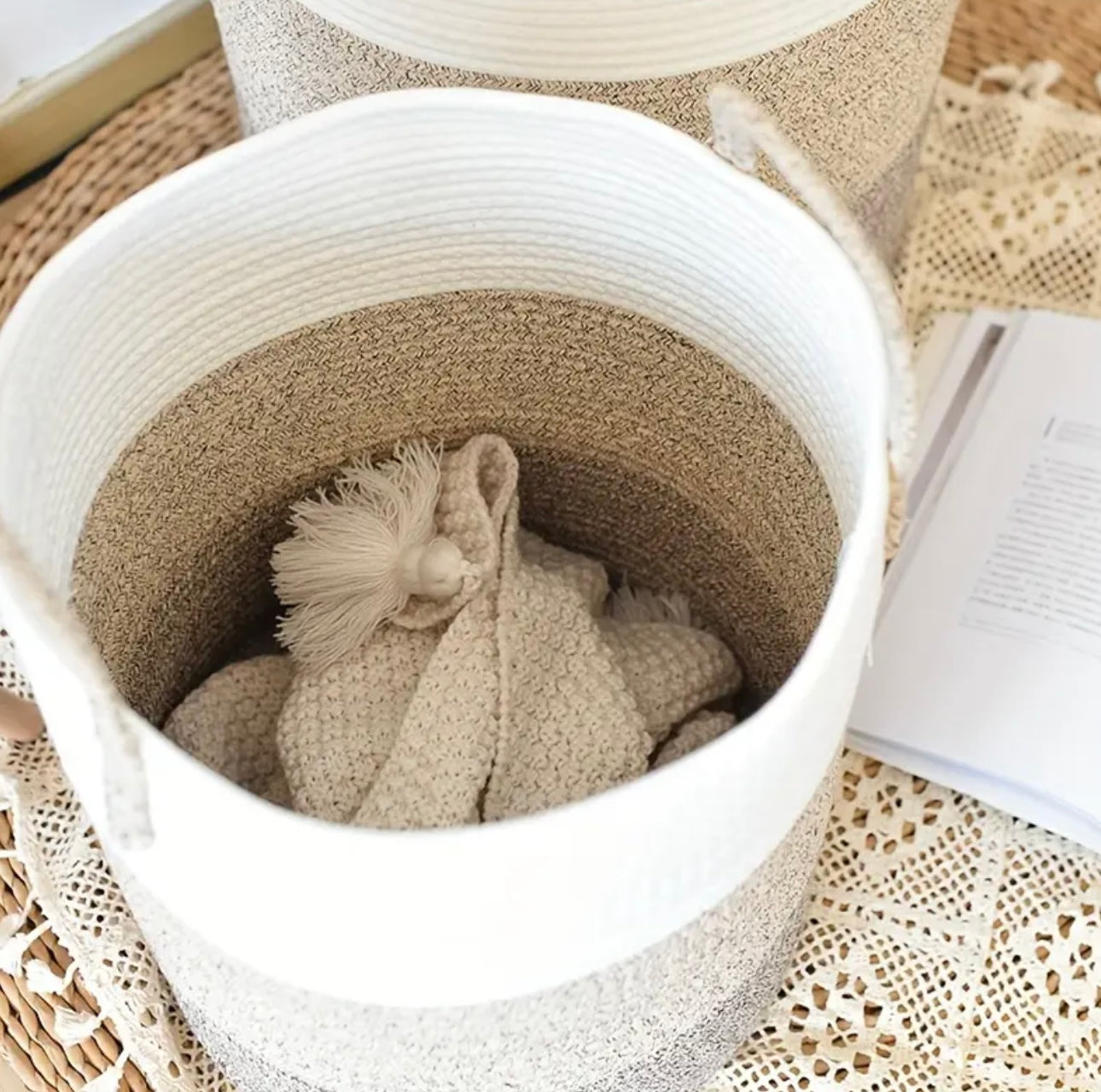 Zenora Extra-Large Scandinavian Collapsible Storage Basket