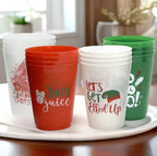 Zenora 12/20PCS Four-Letter Design Plastic Christmas Cups