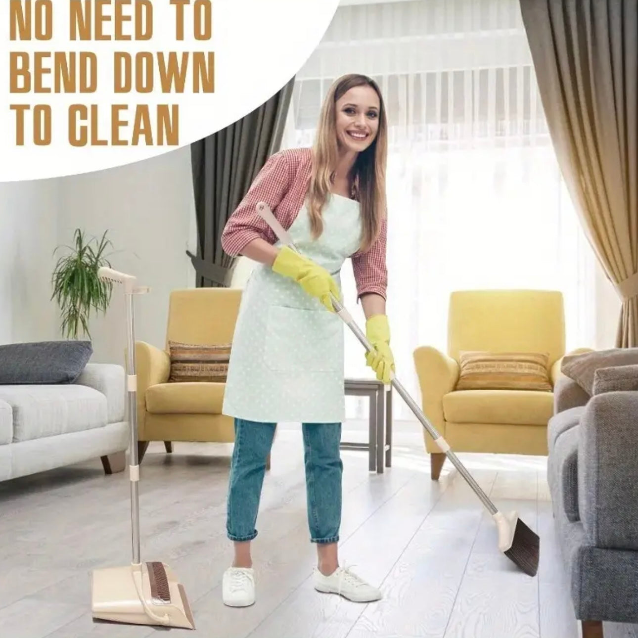 Zenora Broom & Dustpan Set with Long Handle