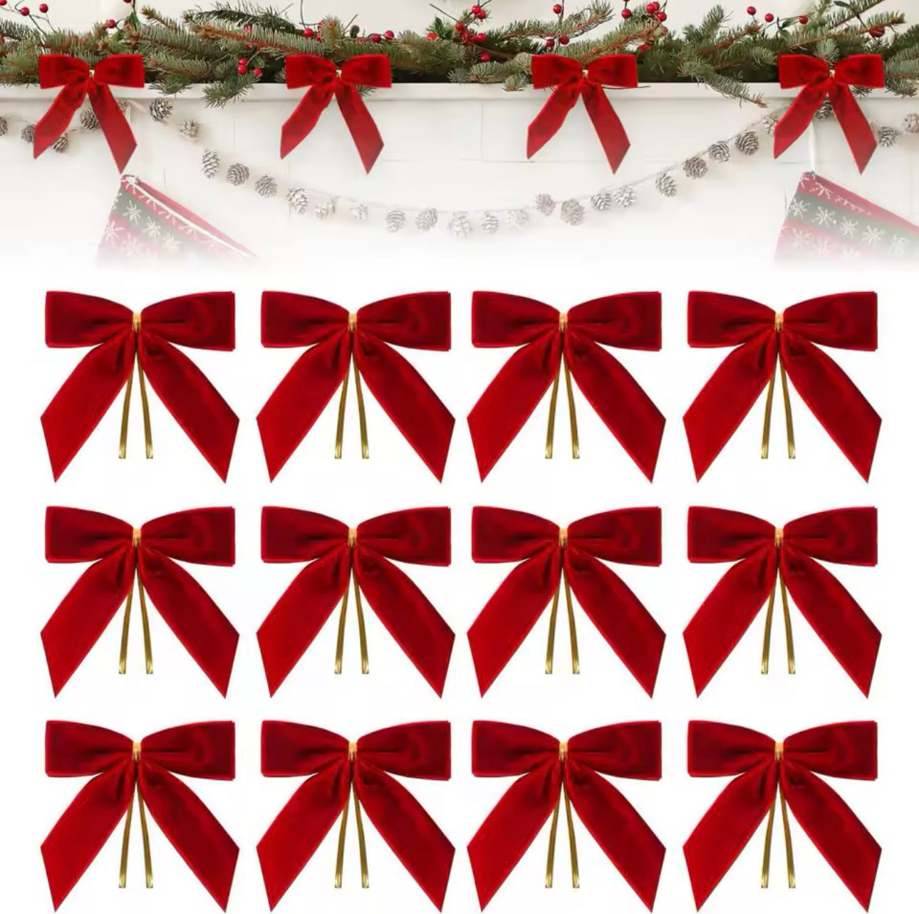 Zenora Velvet Christmas Bowknot Decorations