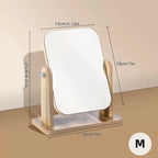 Zenora 360° Rotating HD Makeup Mirror with Woodgrain Finish