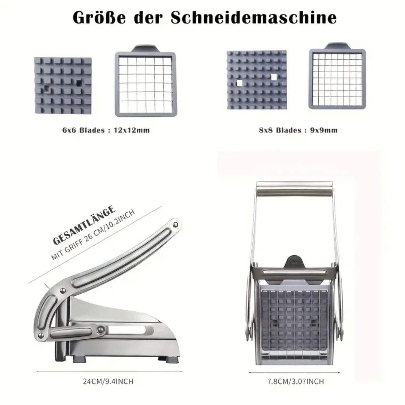 Zenora Stainless Steel Vegetable & French Fry Cutter
