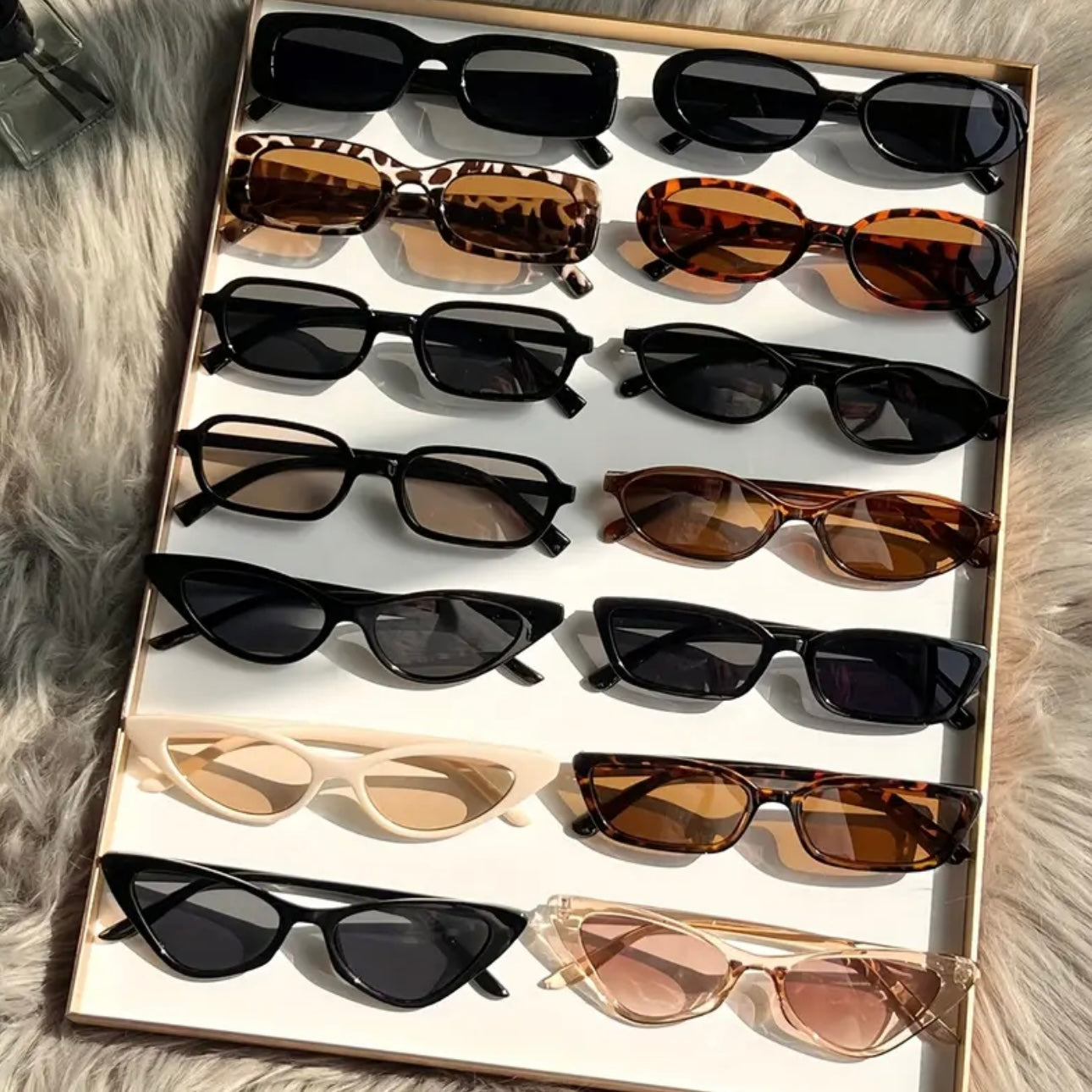 14pcs Fashion Glasses Set – Chic Black, Tortoiseshell & Leopard Print Frames