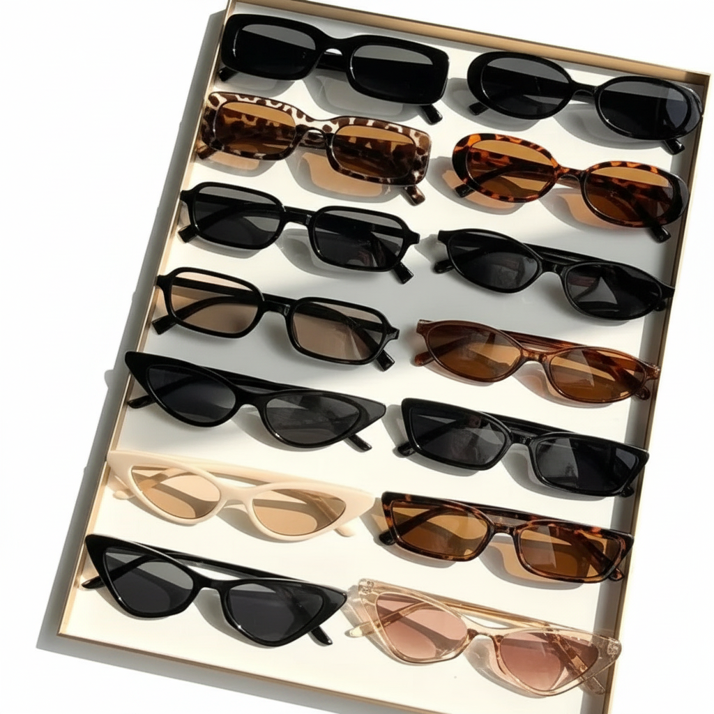 14pcs Fashion Glasses Set – Chic Black, Tortoiseshell & Leopard Print Frames