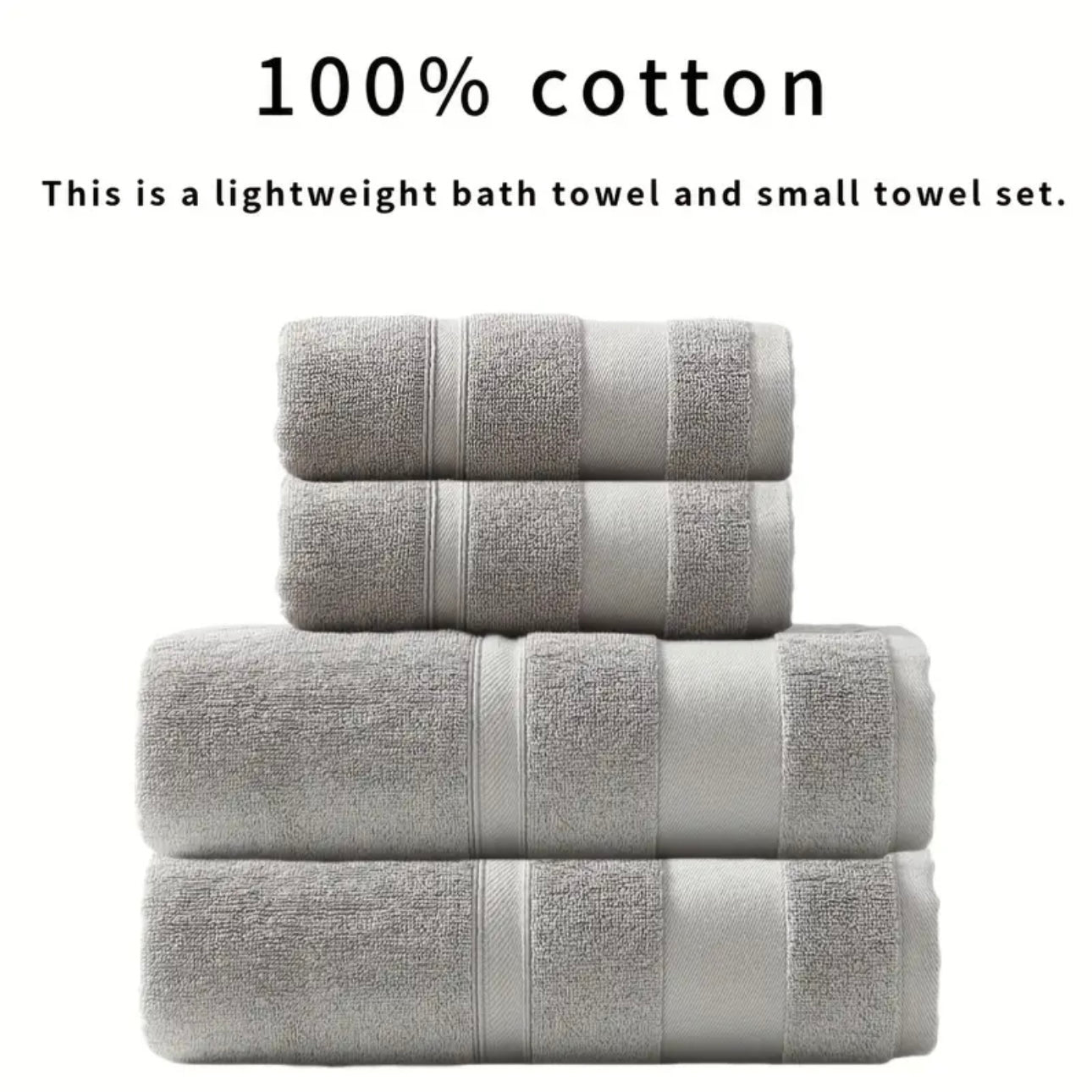 Zenora 4pcs Pure Cotton Bath Towel Set