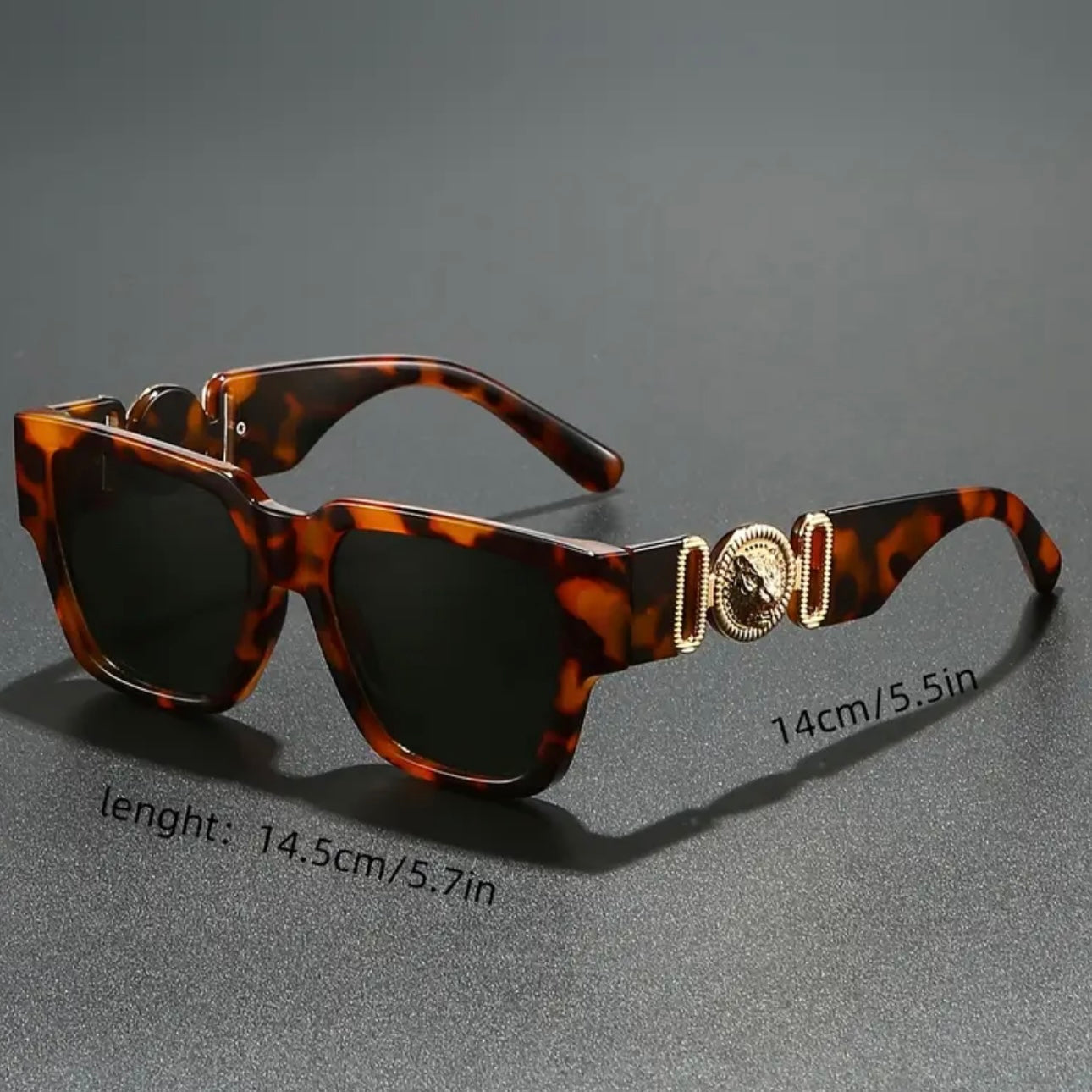 Vintage Large Square Frame Fashion Glasses