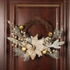 Zenora Christmas Wreath with Golden Balls & Pine Cones