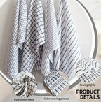 Zenora 4-Piece Black & White Striped Kitchen Towel Set