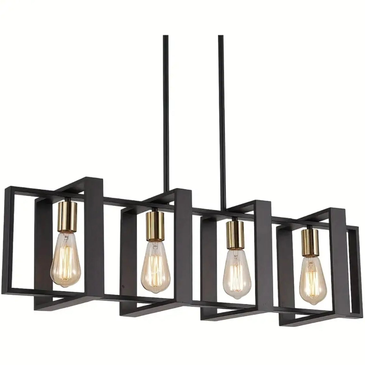 Zenora Adjustable Matte Black Kitchen Island Pendant Light