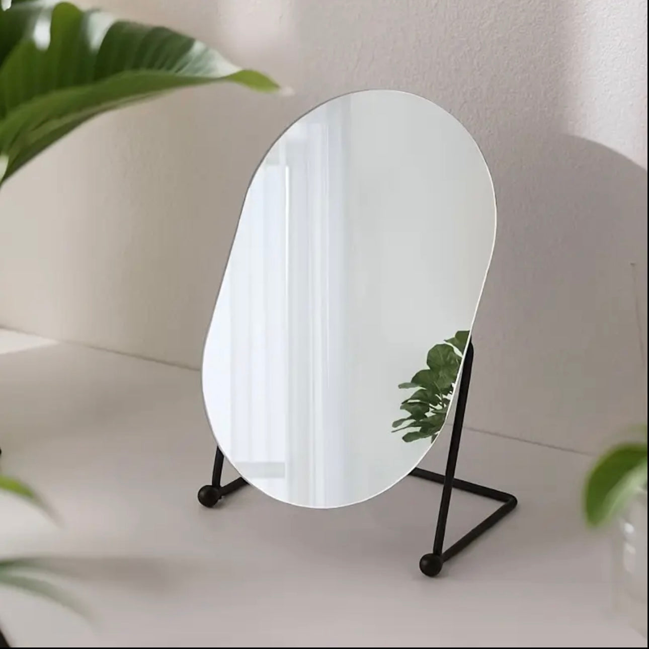 Zenora Frameless HD Irregular Oval Makeup Mirror