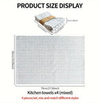 Zenora 4-Piece Black & White Striped Kitchen Towel Set