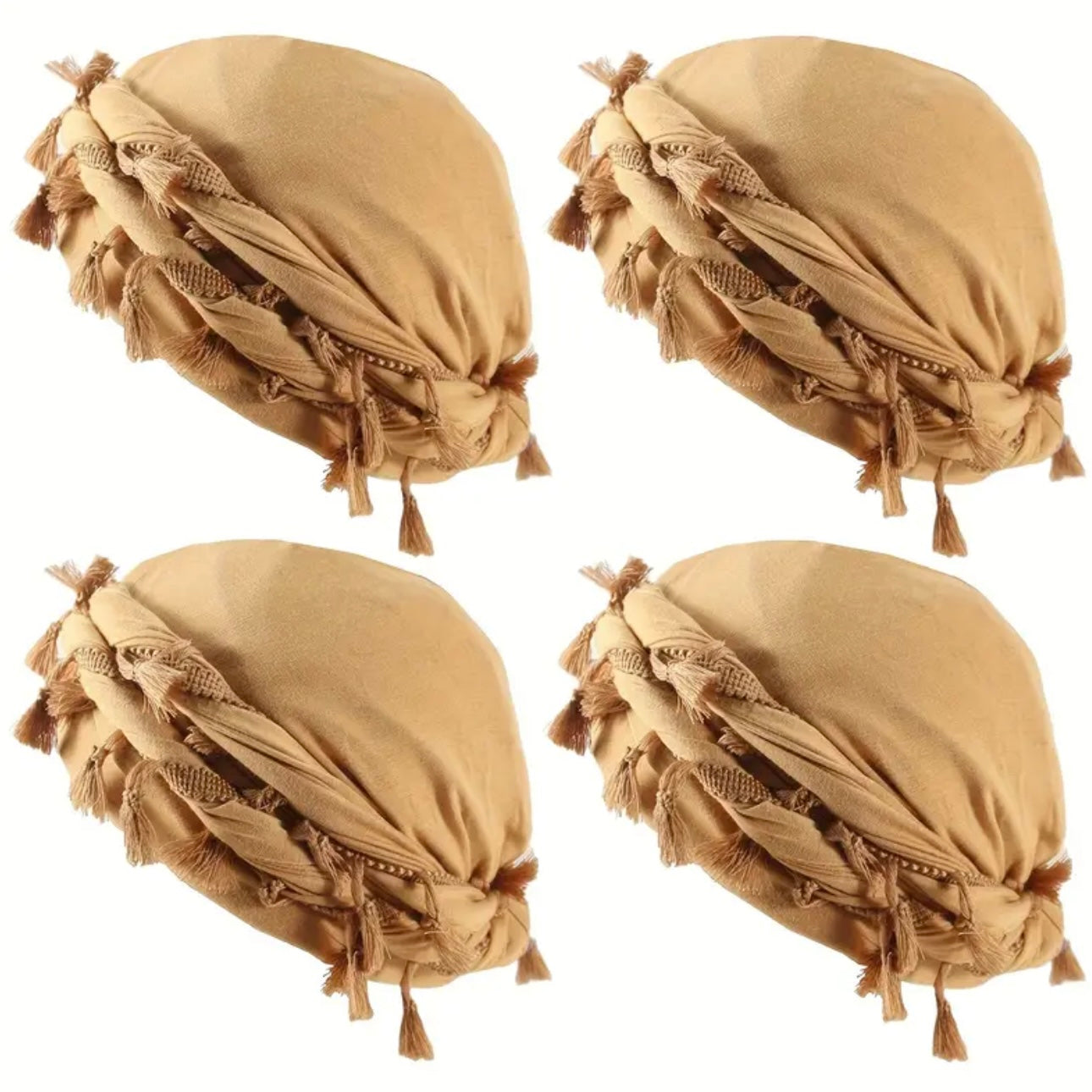 4pcs Funky Retro Tassel Headbands & Pirate Hats