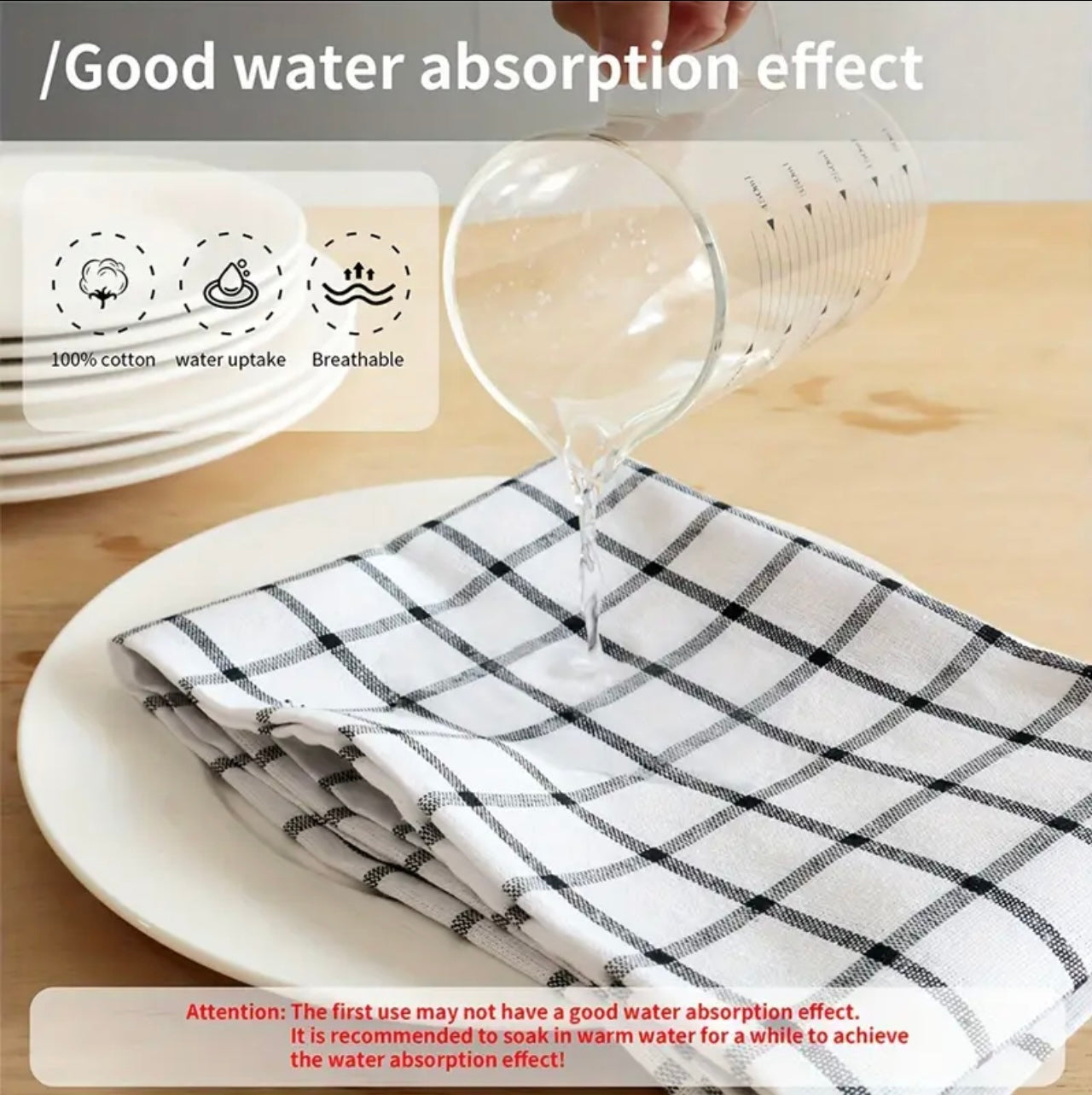 Zenora 4-Piece Black & White Striped Kitchen Towel Set