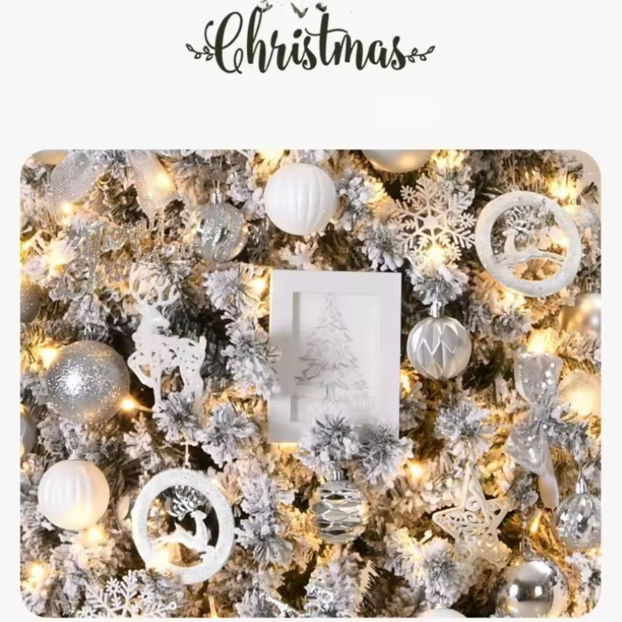 Zenora Luxury Encrypted Snowfall Christmas Tree with Decoration Package