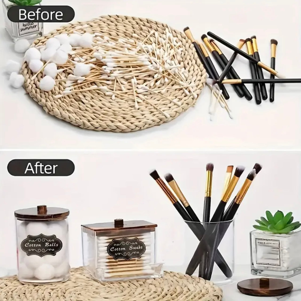 Zenora 3pcs Clear Bathroom Canister Set