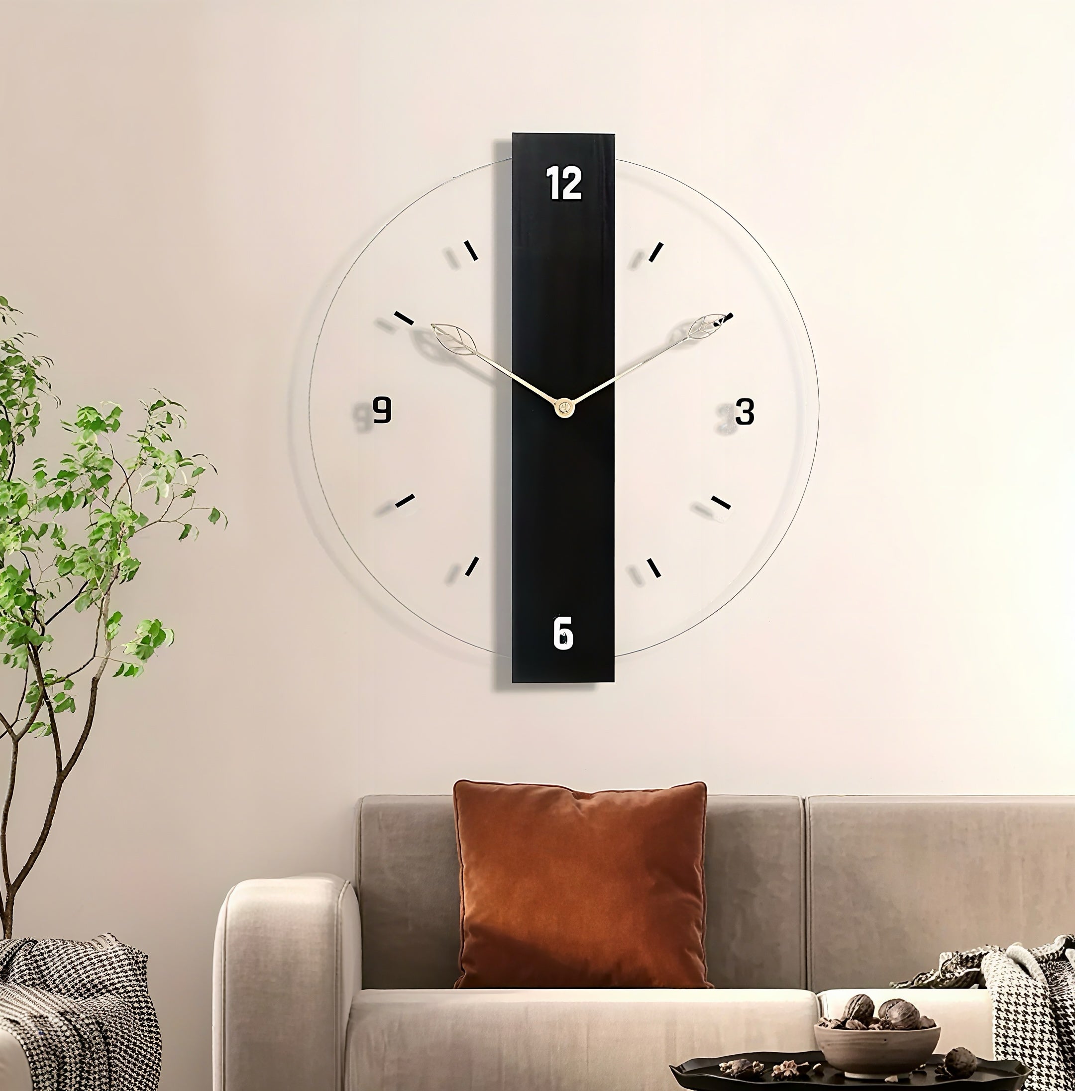 Zenora Glowtick Modern Minimalist Wall Cloc