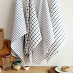 Zenora 4-Piece Black & White Striped Kitchen Towel Set