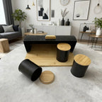 Zenora Bamboo & Iron Flip-Top Storage Box Set