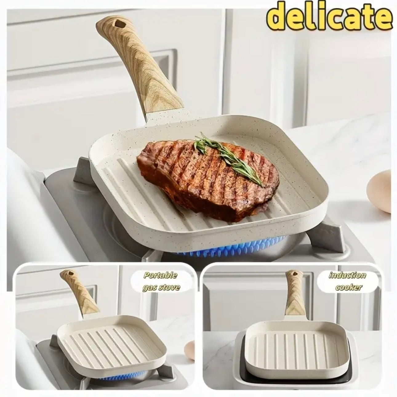 Zenora McFanshi Multifunctional Cast Iron Steak Pan