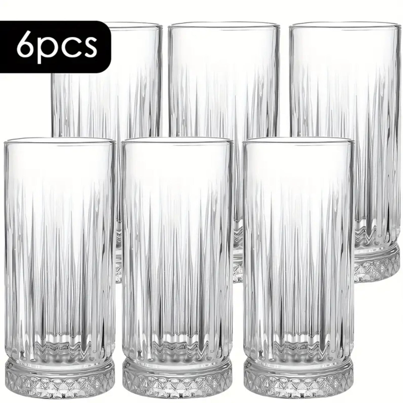 Zenora 6-Piece Elegant Highball Glassware Set