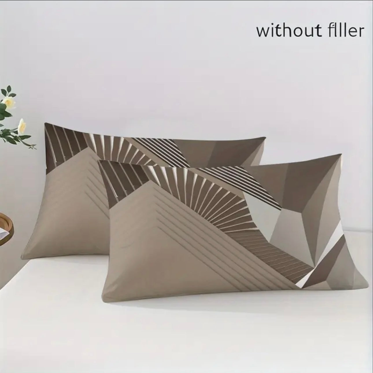 Zenora 2/3-Piece Retro Minimalist Brown Stripe Bedding Set