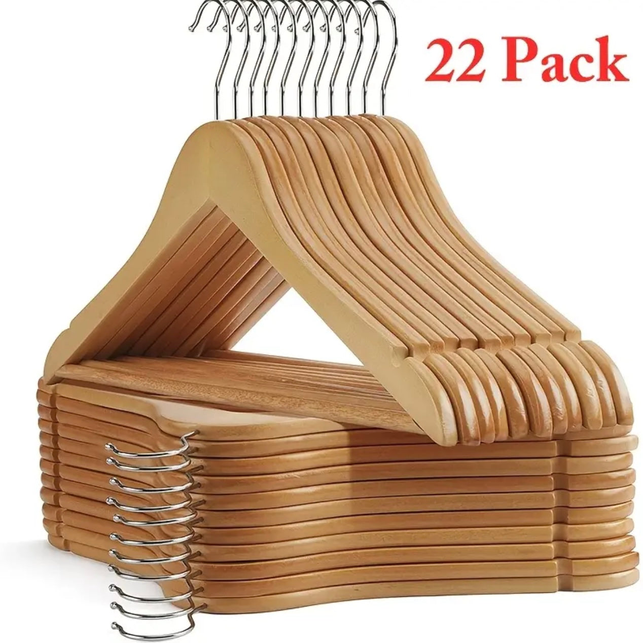 Zenora 22-Pack Premium Wood Suit Hangers