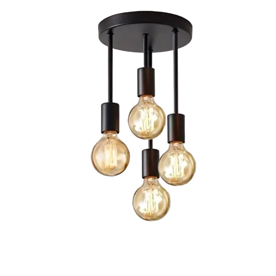 Zenora Black Modern 4-Light Iron Branch Chandelier