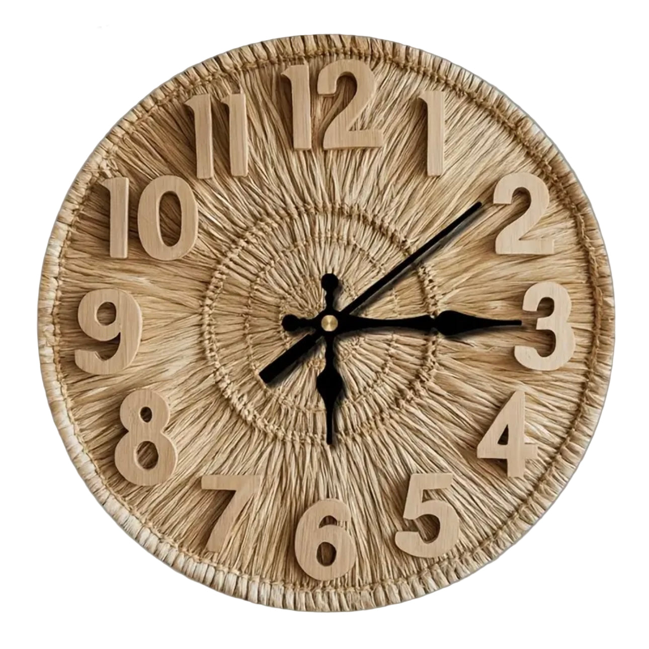 Zenora Rustic Wicker-Look Wall Clock