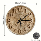 Zenora Rustic Wicker-Look Wall Clock