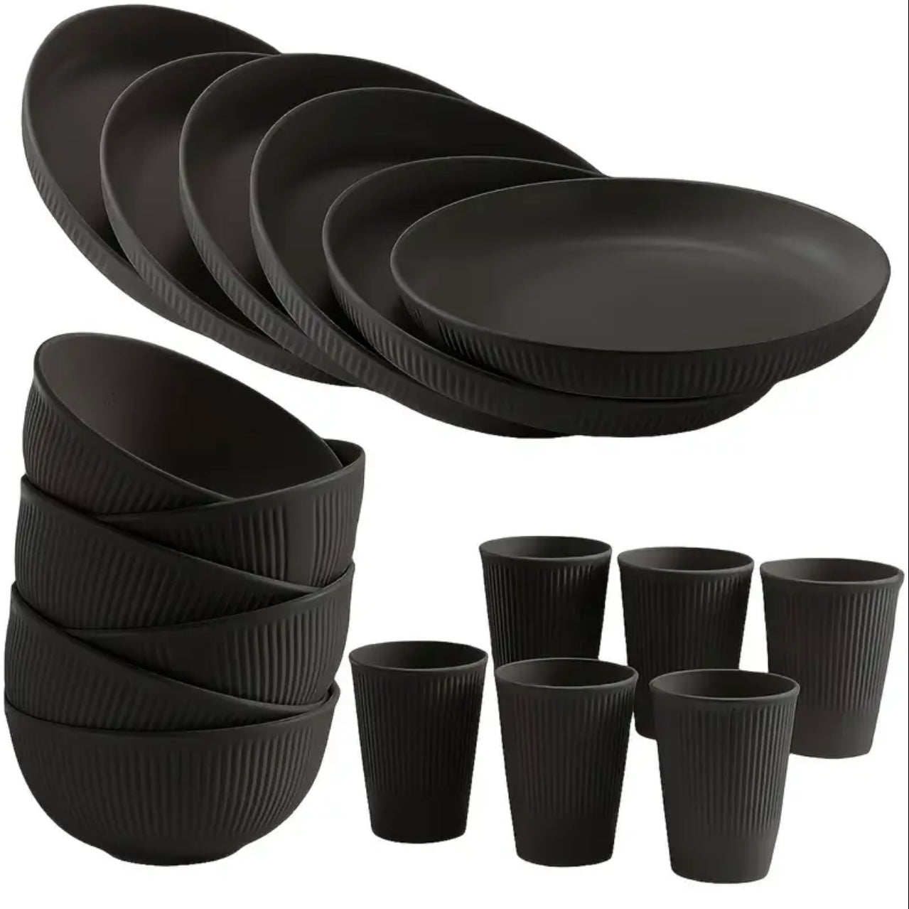 Zenora 18-Piece Durable Reusable Tableware Set