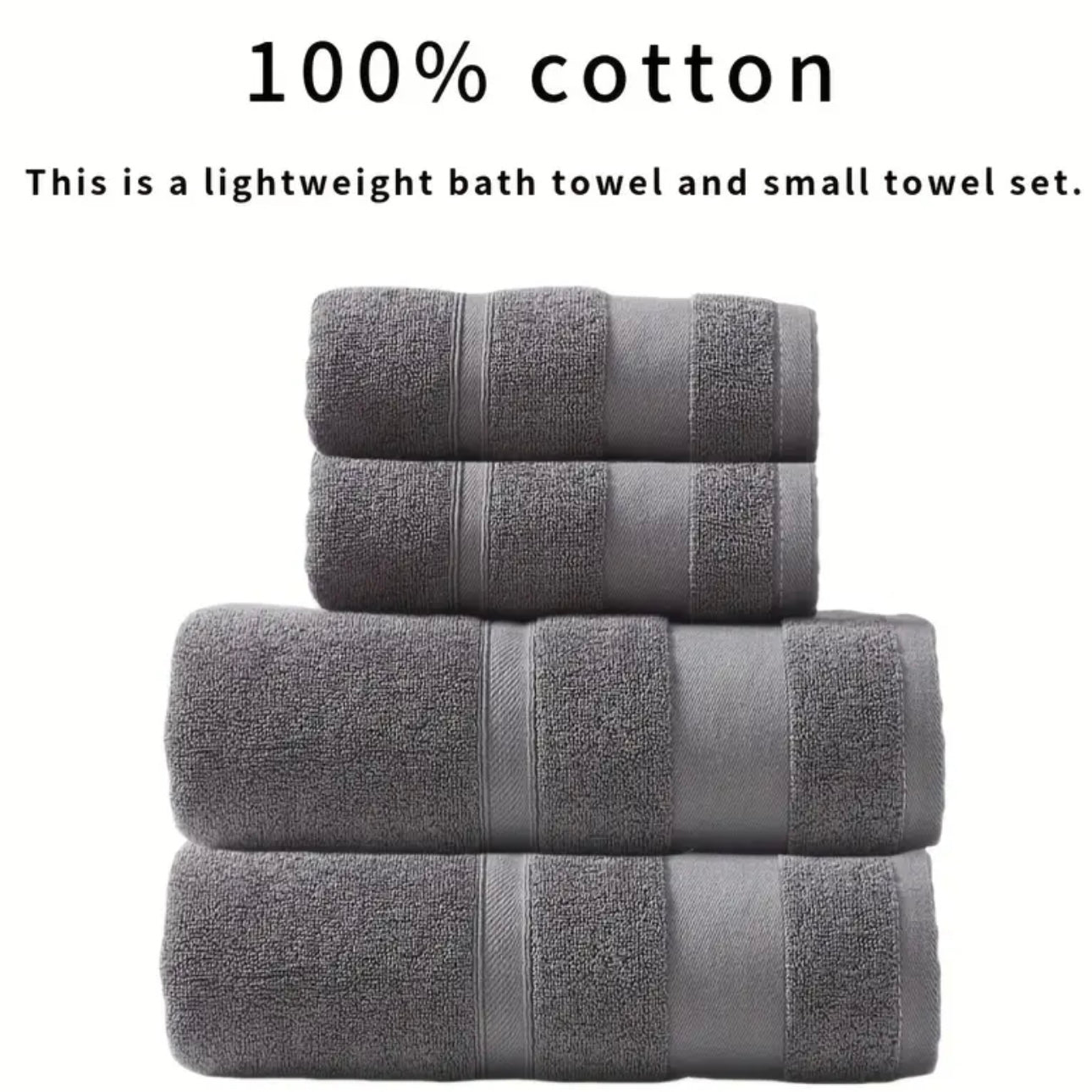 Zenora 4pcs Pure Cotton Bath Towel Set