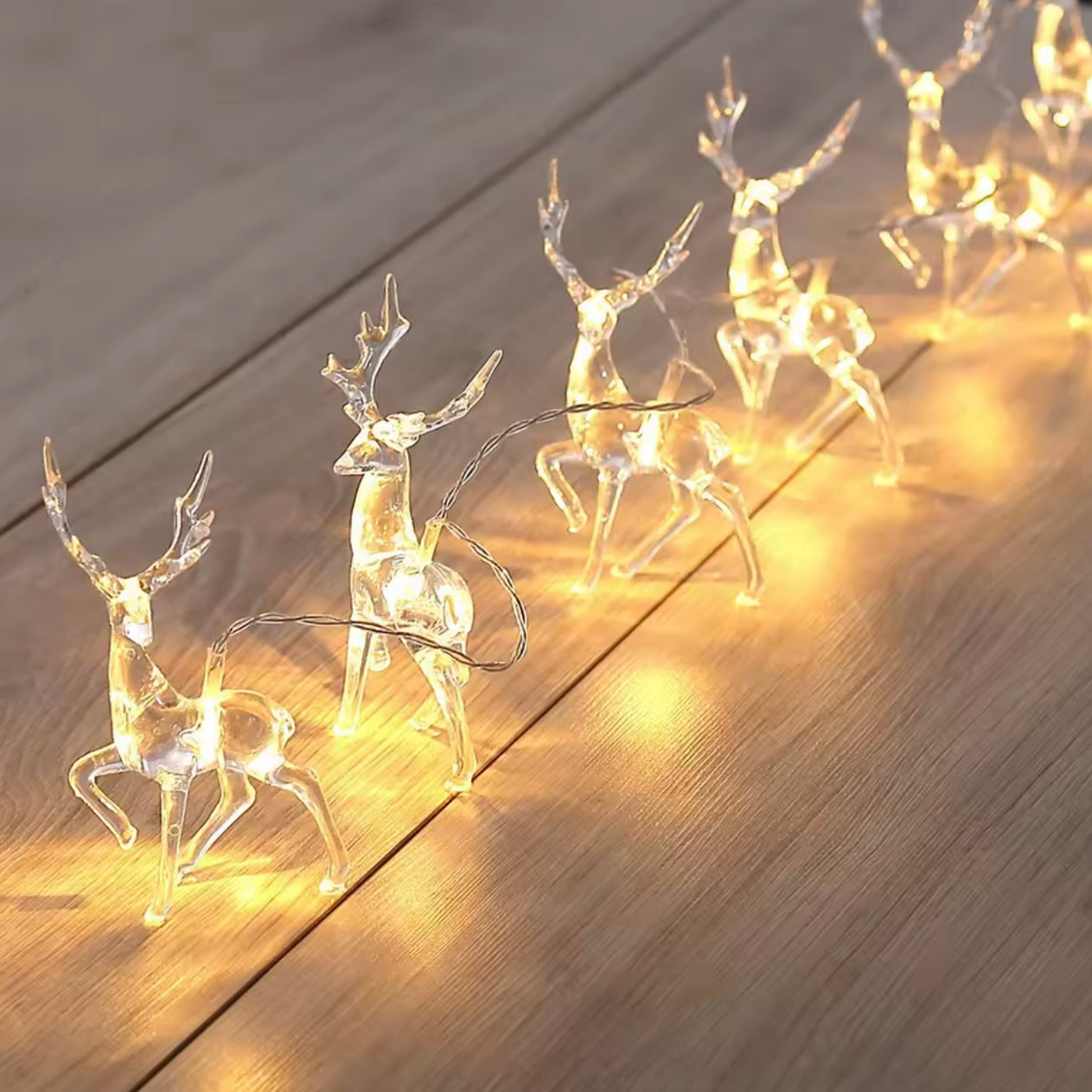 Zenora 3D Reindeer LED Christmas String Lights (Battery Operated)