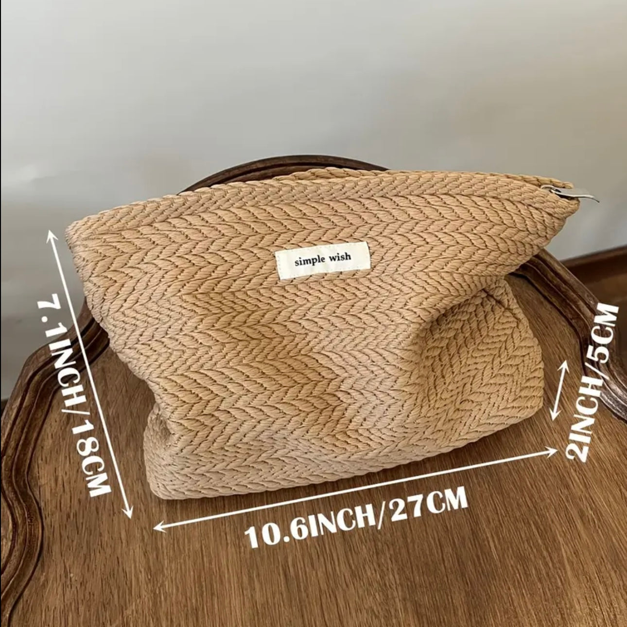 Zenora Woven Travel Makeup Pouch